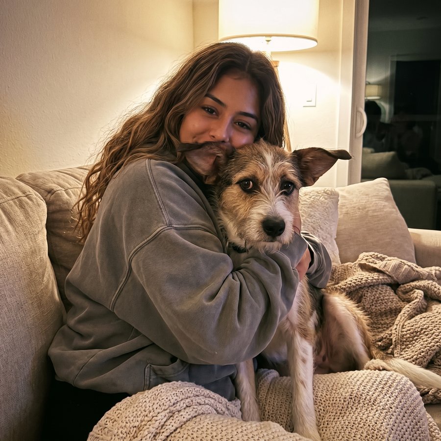 Milo Pad reviewer with their dog